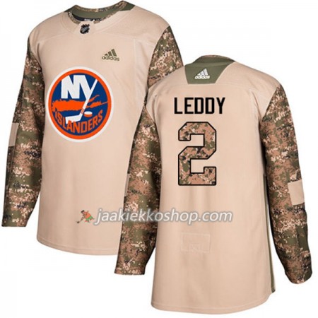 Miehille NHL New York Islanders Pelipaita Nick Leddy 2 Adidas 2017-2018 Camo Veterans Day Practice Authentic
